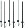 6-Piece 4FT Heavy-Duty U-Shaped Garden Fence Post Set – No-Dig Metal Posts for Wire Mesh Fencing, Black