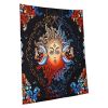Sun and Moon Tapestry, Psychedelic Mystic Floral Aesthetic Wall Tapestry, Vintage Wall Blanket for Home Decoration, Suitable for Bedroom, Living Room