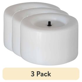 (3 pack) Unscented Led Tealights Flameless Candles, White, 4.60", 0.18 lb