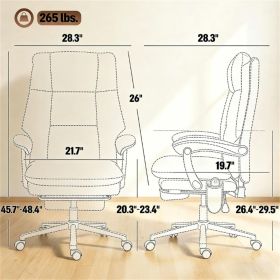 Massage chair, office chair, high back chair, computer chair, light gray