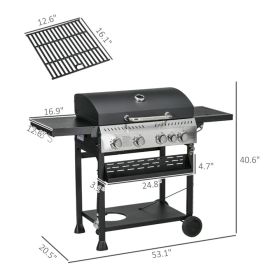 Outdoor burner, portable barbecue grill, barbecue grill, black