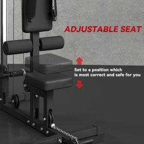 Lat Pull Down Machine, High / Low Pulley Machine with Adjustable Seat