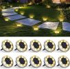 10 Pack Solar Ground Lights Outdoor Waterproof, Solar Powered Pathway Lights