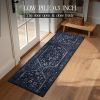 Kitchen Rug Sets of 3, Navy Boho Washable Non Slip Kitchen Mats for Floor Soft Runner Throw Rugs for Hallway Bathroom Laundry Front of Sink