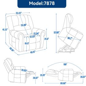 Power Lift Recliner Chair Heat Massage Dual Motor Infinite Position Up to 350 LBS, Genuine Leather, Heavy Duty Motion Mechanism with USB Ports, Brown