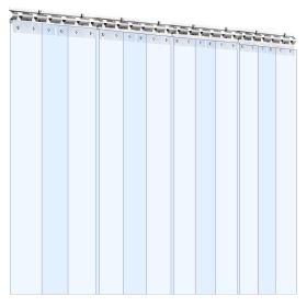 VEVOR Clear PVC Strip Curtain, 96 in Height x 48 in Width x 0.08 in Thickness, 8 PCS Walk in Freezer Cooler Curtain Strips