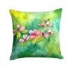 Virginia American Dogwood in Watercolor Throw Pillow Machine Washable, Indoor Outdoor Decorative Pillow for Couch, Bed or Patio, 14Hx14W