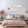 Floral Canvas Wall Art Set of 3, Rustic Botanical Canvas Paintings Prints Art Work for Living Room