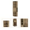 FM FURNITURE Clifton Corner Bar Cabinet, with 5 shelves,Cup Hanger and Eight Built-in Wine Rack,Macadamia