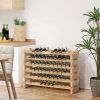 Elegant 72-Bottle Wooden Wine Rack, Stackable Storage, Natural Wood Finish, for Kitchen or Cellar