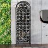 45 Bottle Wrought Iron Wine Rack Jail with Lock - Black