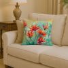 Wyoming Indian Paintbrush in Watercolor Throw Pillow Machine Washable, Indoor Outdoor Decorative Pillow for Couch, Bed or Patio, 14Hx14W