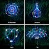 Outdoor Solar Garden Lights;   4 Pack Colorful 120 LED Copper Wire Waterproof Solar Garden Fireworks Lamp with Remote