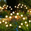 Solar Garden Lights Outdoor Decorations; 2 Pack Upgraded 8 LED Solar Powered Firefly Lights