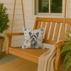 Gray Skye Terrier Coastal Sea Glass Throw Pillow Decorative Indoor Outdoor Accent Cushion for Couch, Bed or Patio, 14Hx14W
