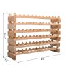 Elegant 72-Bottle Wooden Wine Rack, Stackable Storage, Natural Wood Finish, for Kitchen or Cellar