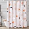 Floral Ghost Bathroom Shower Curtain Set with Hooks