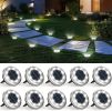 10 Pack Solar Ground Lights Outdoor Waterproof, Solar Powered Pathway Lights(Cool White)