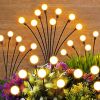 Solar Garden Lights Outdoor Decorations; 2 Pack Upgraded 8 LED Solar Powered Firefly Lights