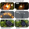 Solar Garden Lights Outdoor Decorations; 2 Pack Upgraded 8 LED Solar Powered Firefly Lights