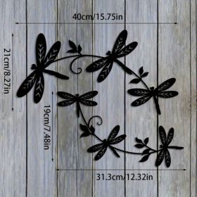 Elegant Dragonfly Wall Art Decor Set - 2-Piece Metal Sculpture For Indoor