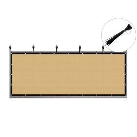 3ft*12ft Beige Sunshade Fence, An Outdoor Sun-proof And Heat-insulating Fence, A Must-have For Patios And Terraces