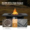 50,000 BTU Outdoor Propane Fire Pit Table with PVC Cover, Adjustable Flame & Hidden Tank Storage – Patio Coffee Table Fire Pit