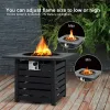 50,000 BTU Outdoor Propane Fire Pit Table with PVC Cover, Adjustable Flame & Hidden Tank Storage – Patio Coffee Table Fire Pit
