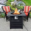50,000 BTU Outdoor Propane Fire Pit Table with PVC Cover, Adjustable Flame & Hidden Tank Storage – Patio Coffee Table Fire Pit