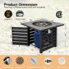 50,000 BTU Outdoor Propane Fire Pit Table with PVC Cover, Adjustable Flame & Hidden Tank Storage – Patio Coffee Table Fire Pit