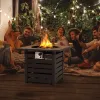 50,000 BTU Outdoor Propane Fire Pit Table with PVC Cover, Adjustable Flame & Hidden Tank Storage – Patio Coffee Table Fire Pit