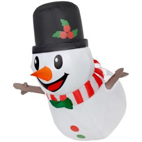 3.4' Inflatable Hanging Snowman w/ LED Lights, Blow-Up Outdoor Christmas Display for Party (Option: White-160x160x120 mm)