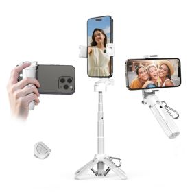 Phone Selfie Tripod Small With Romote - 3 In 1 Cell Phone Tripod Stick 4 Sections Extenable Foldable Pocket Size 2 Cold Shoe Mount 360 Degree Rot (Option: P15)